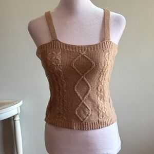 [no comment] Cable Knit Sleeveless Tank Top - Size Small